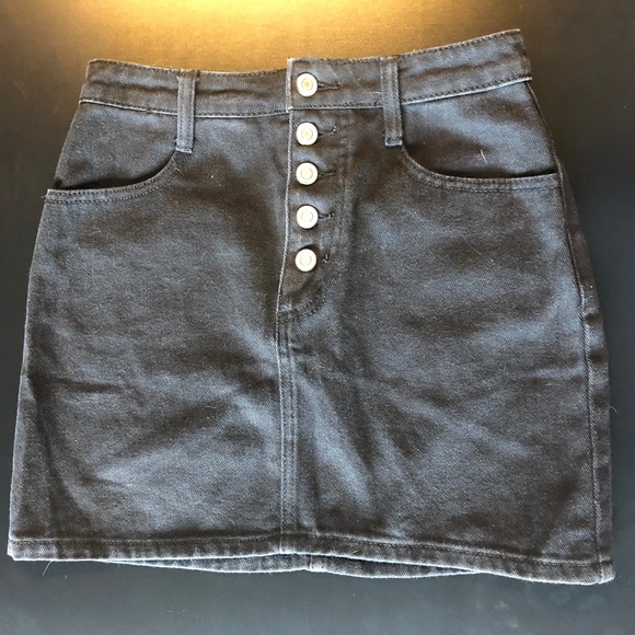 Black Denim Brandy Melville Skirt - Picture 1 of 3